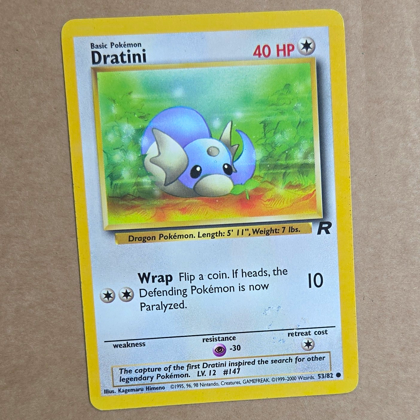 Pokémon Dratini 53/82 Base Set 2 (2000) English Wizards of the Coast Card