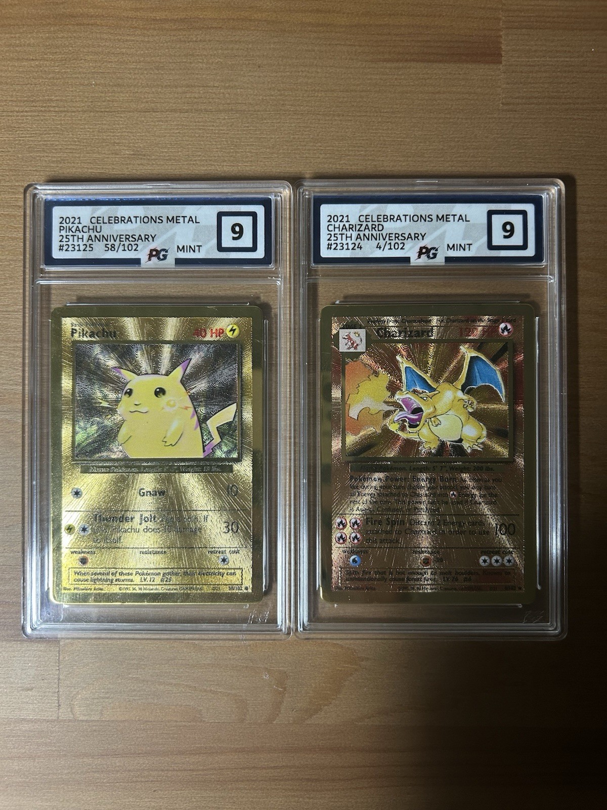 Pokemon TCG Celebrations 2021 Gold Metal Charizard & Pikachu 25th Anniversary 9