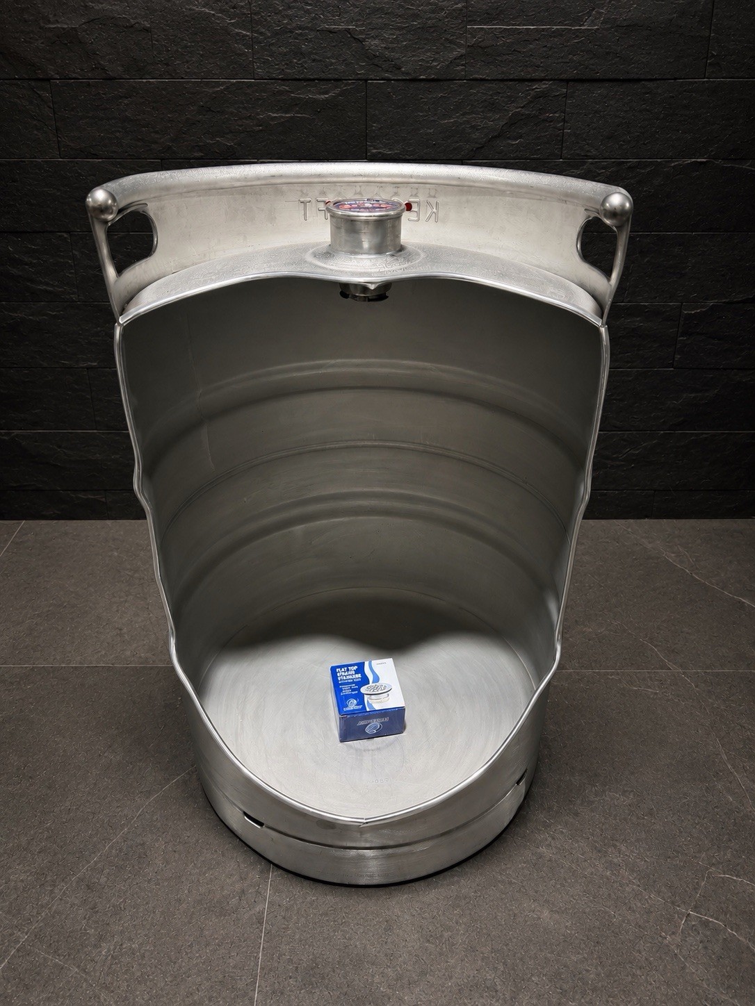 Unique urinals made from beer kegs With Manual Flush