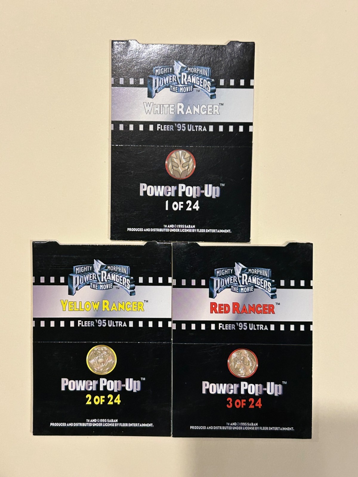 1995 Fleer Power Rangers Power Pop-Ups Lot of 3 #'s 1, 2 and 3