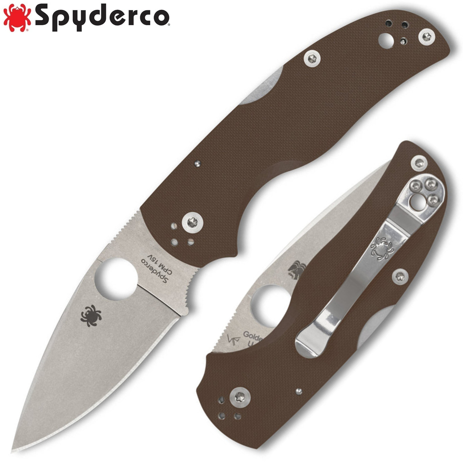 Spyderco Native 5 Sprint Run CPM-15V Plain Blade Brown G10 Handles C41GPBN15V5