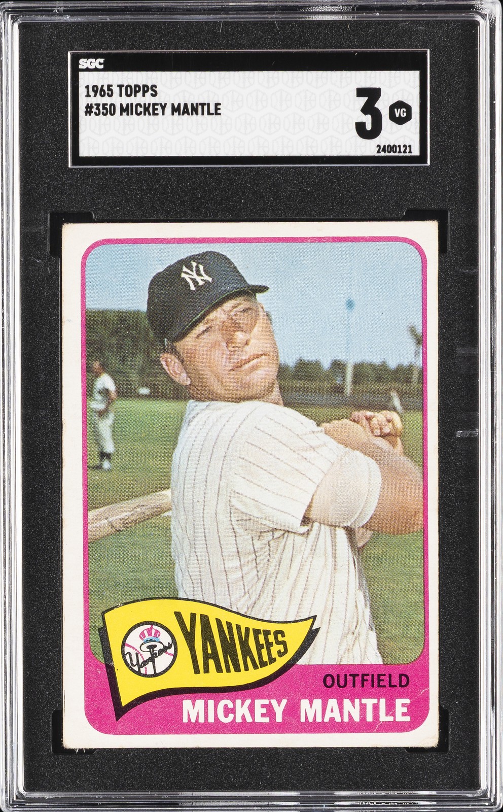 1965 TOPPS #350 MICKEY MANTLE SGC 3