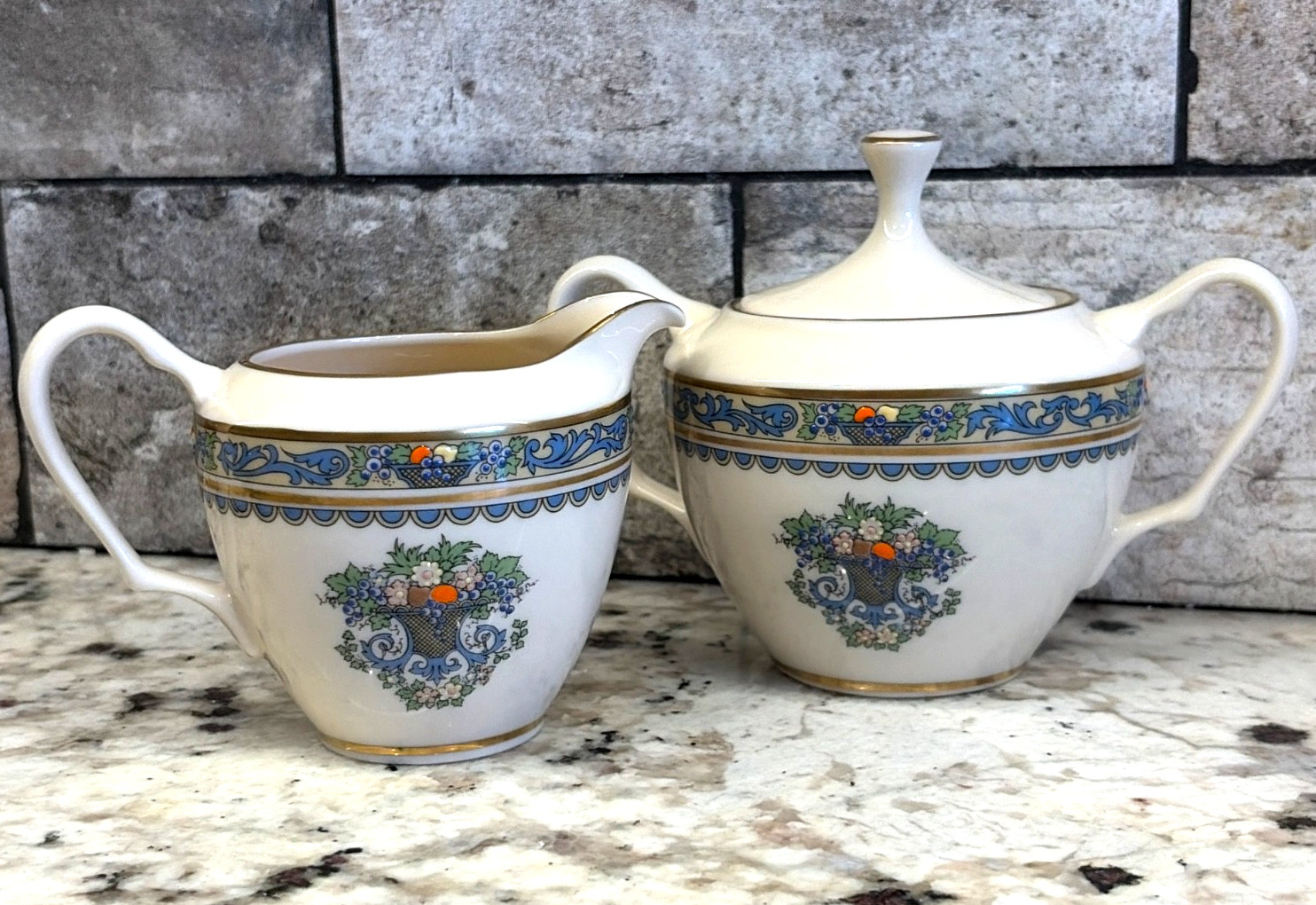 Lenox AUTUMN Creamer & Lidded Sugar With Lid NEVER USED ~ Vintage New
