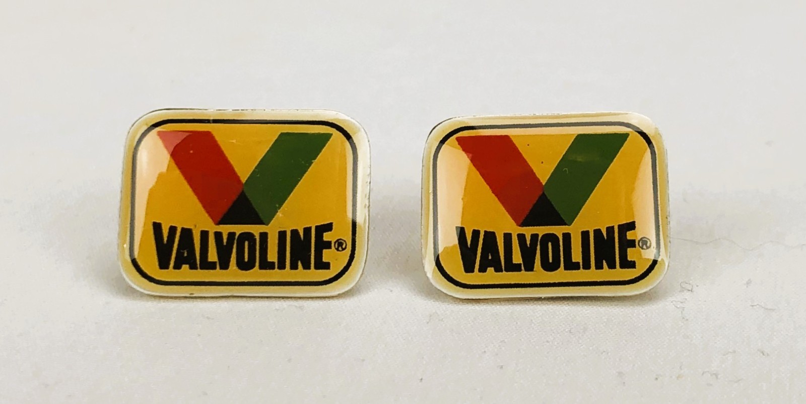 Vintage Valvoline Oil Gas Racing Logo Lapel Hat Pin Lot of 2 Small 5/8