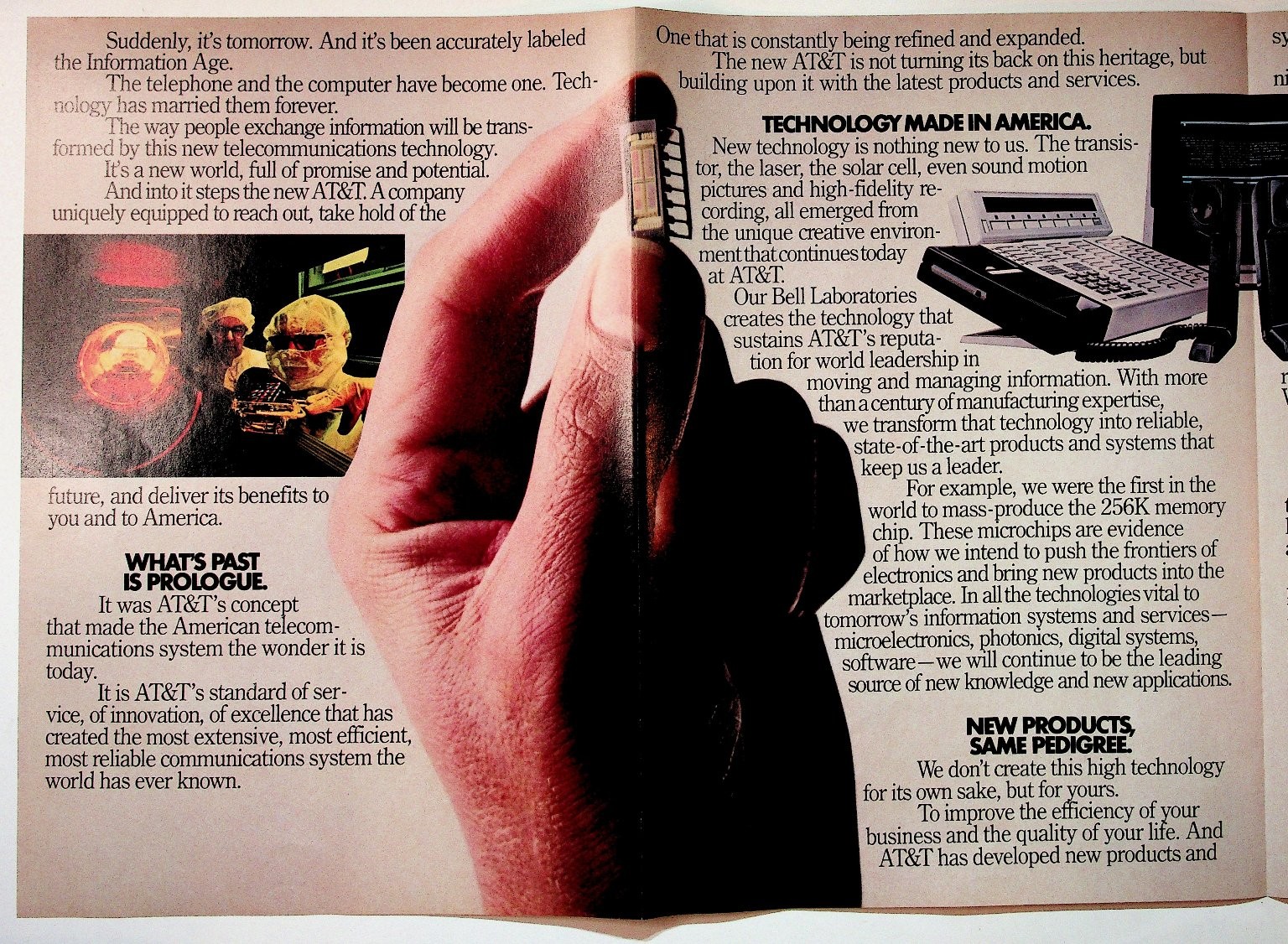 1983 AT&T Original Print Advertisement 10x13 Reaching Out Technology