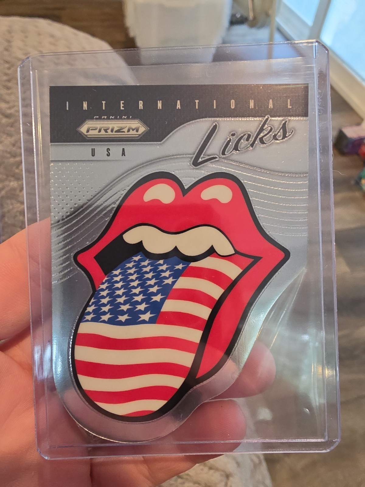 2025 Panini Prizm The Rolling Stones USA International Licks Die-Cut Silver #3