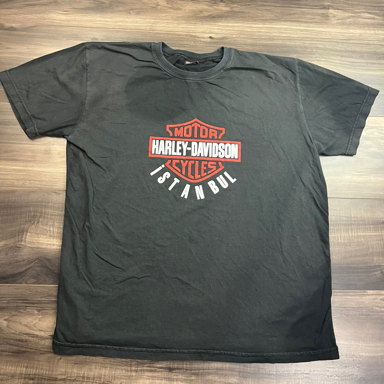 Harley Davidson Shirt Mens XL Black Istanbul Motorcycle Short Sleeve