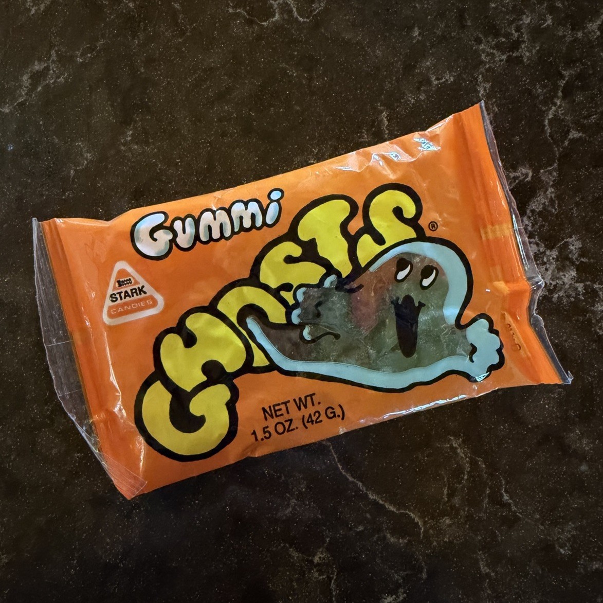 Vintage 1980's Necco Stark GUMMI GHOSTS Halloween Candy Package -  SEALED NOS