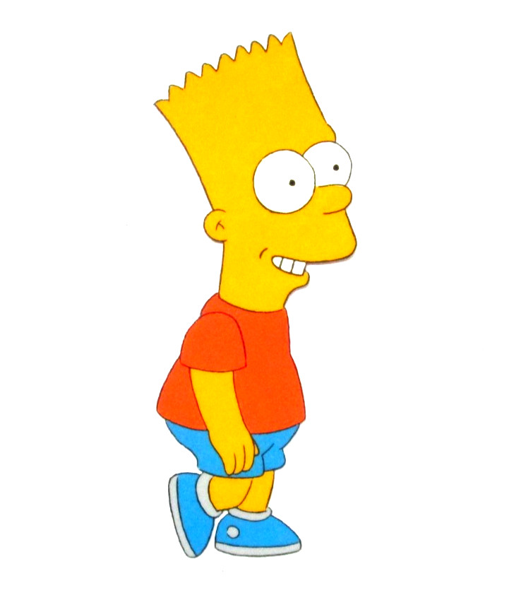 1990's SIMPSONS BART FOX ORIGINAL PRODUCTION CEL Walt Disney sneakers