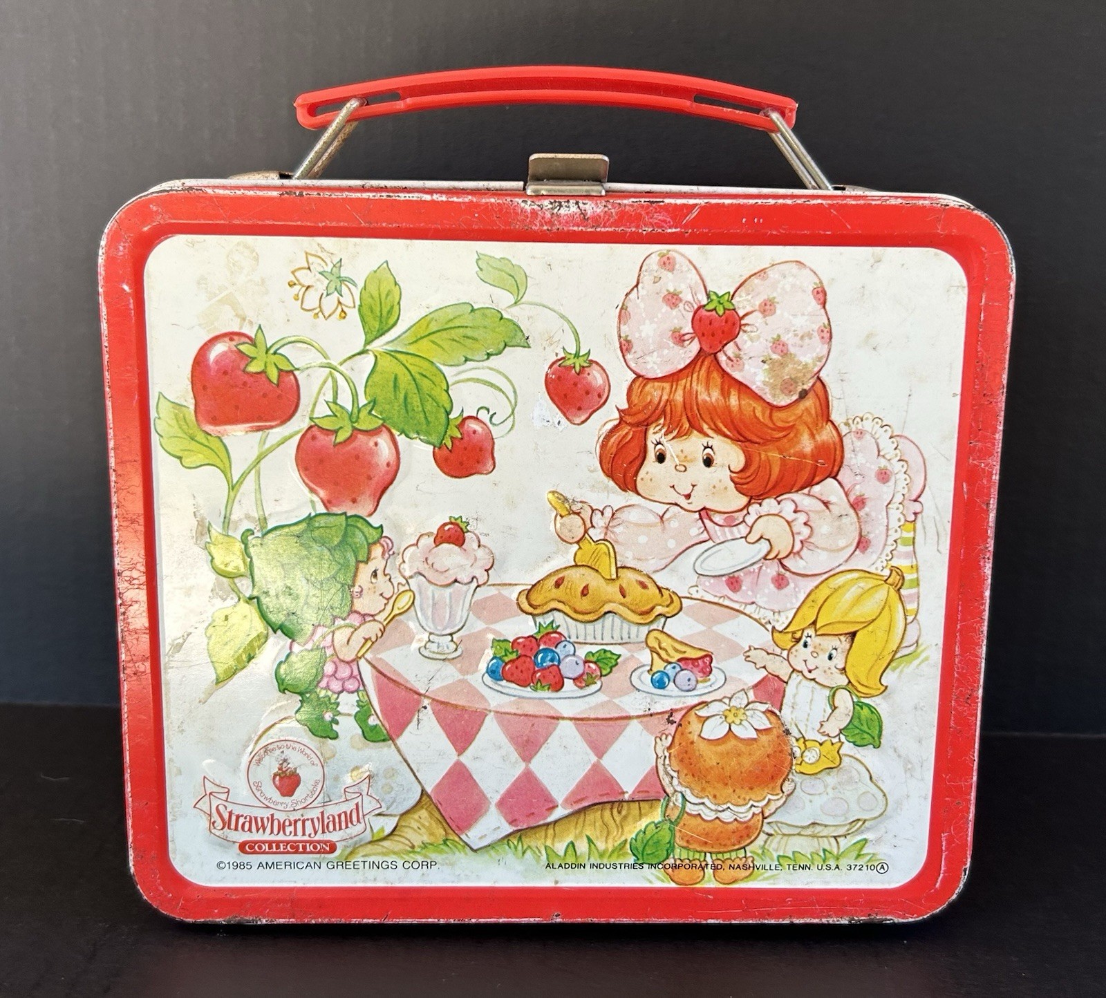 Vintage Strawberry Shortcake Berrykin Metal Lunchbox Vintage 1985