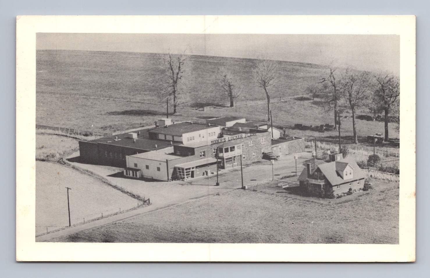 Grantville Vintage Maryland Postcard GRANTSVILLE Yoder Locker Plant Meats 1940s