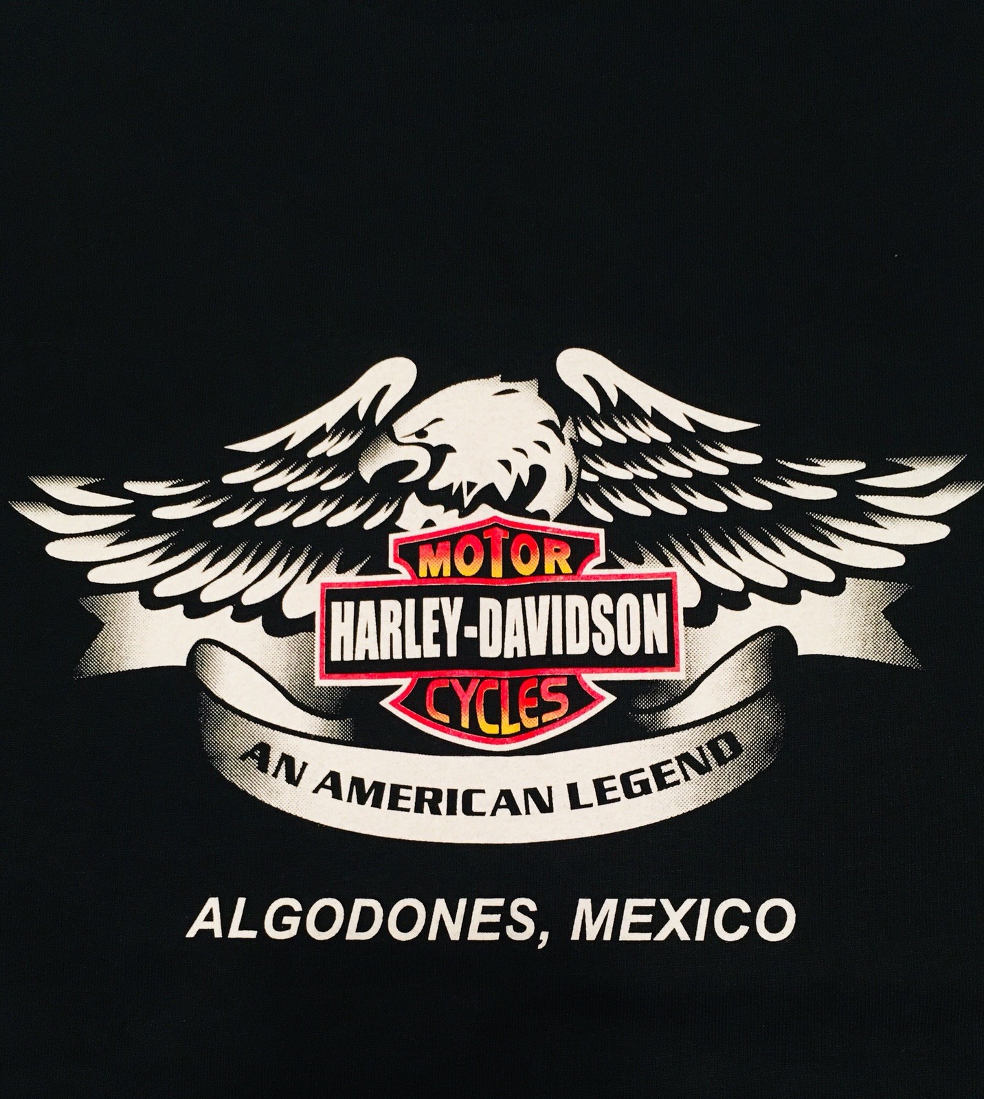 Vintage Harley Davidson Algodones, Mexico New Black Large T shirt