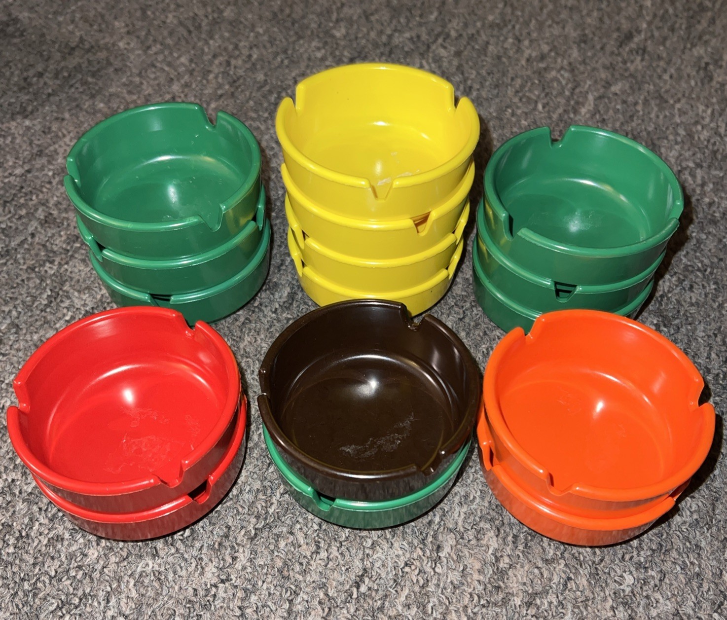Mid Century Vintage 1960s GES-LINE 301 Melamine Cigarette Ashtrays 16x Lot
