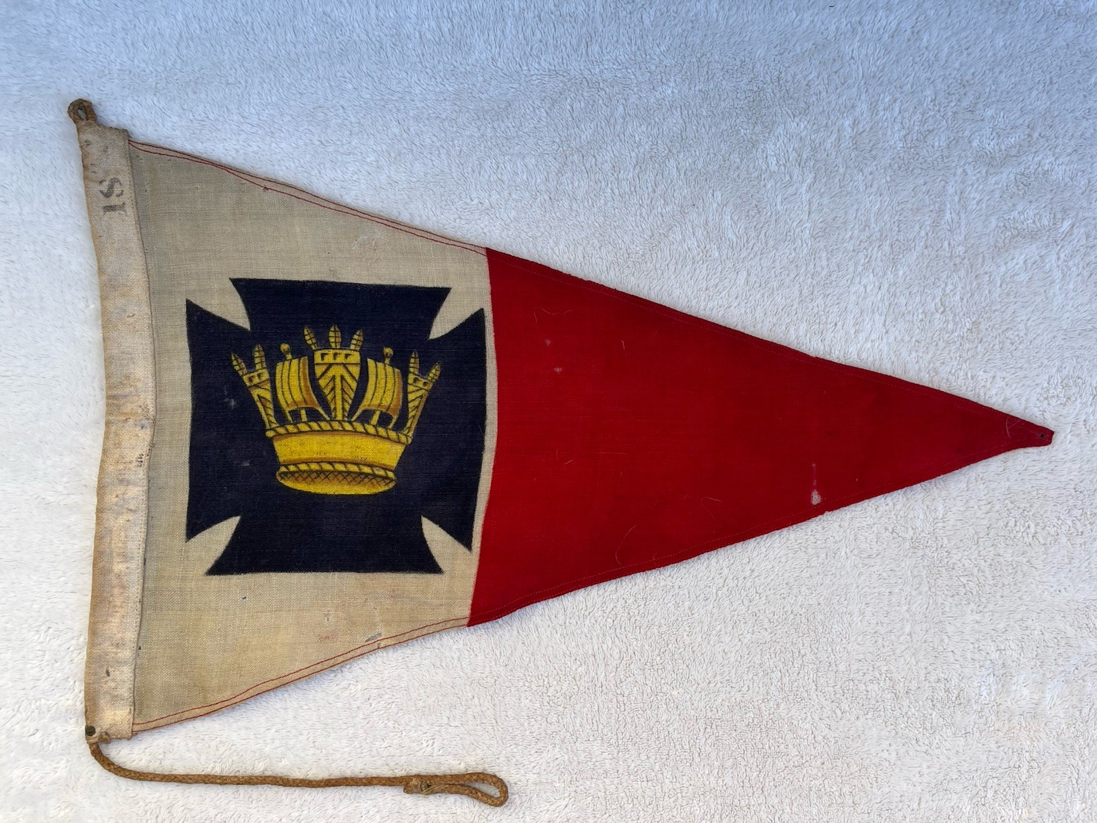 1910 ROYAL CRUISING CLUB (RCC) PENNANT LONDON BURGEE ENGLAND UK YACHT RARE ORIG
