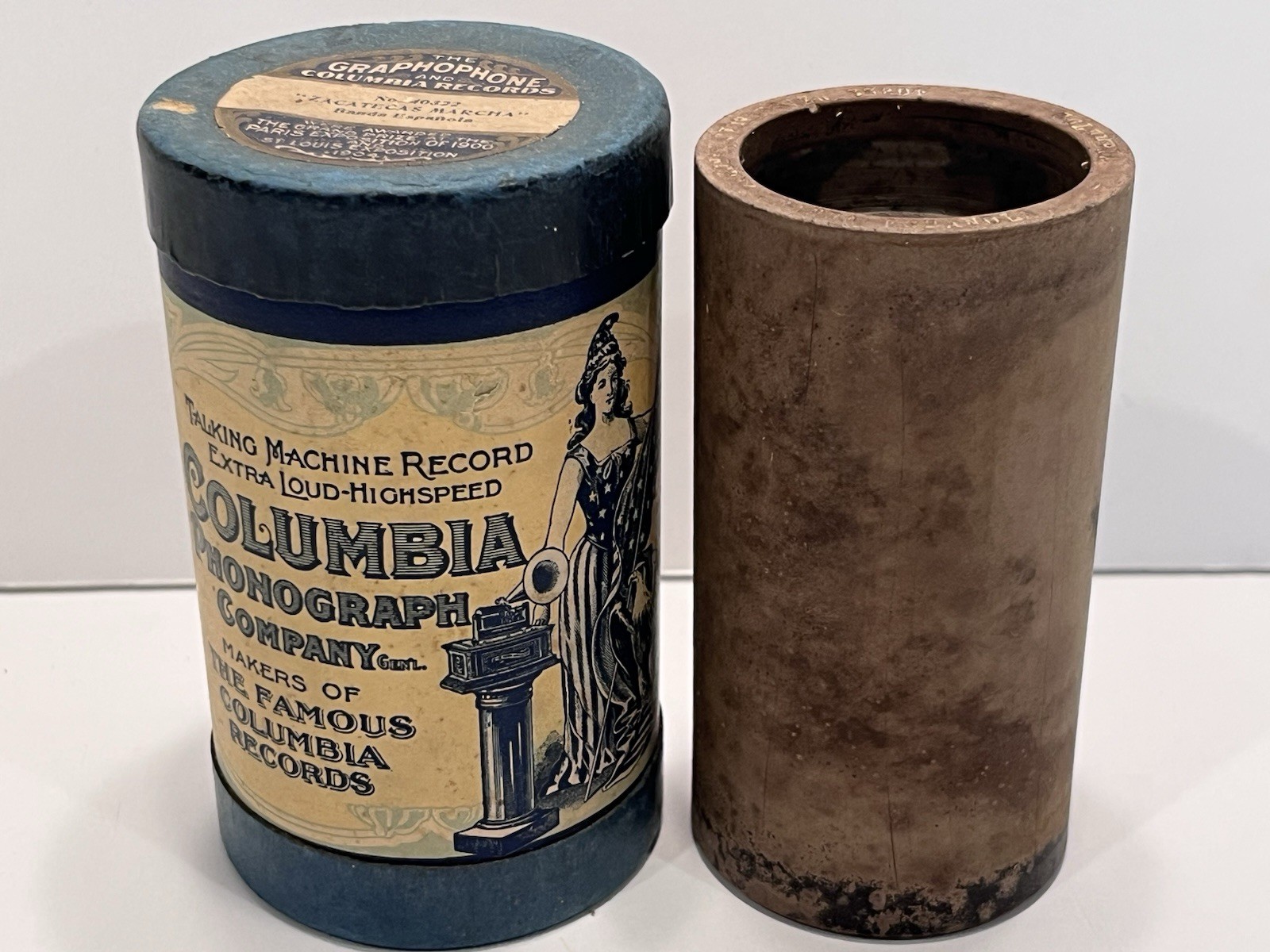 Columbia Graphophone Cylinder Record 40322 Zacatecas Marcha Espanola Untested