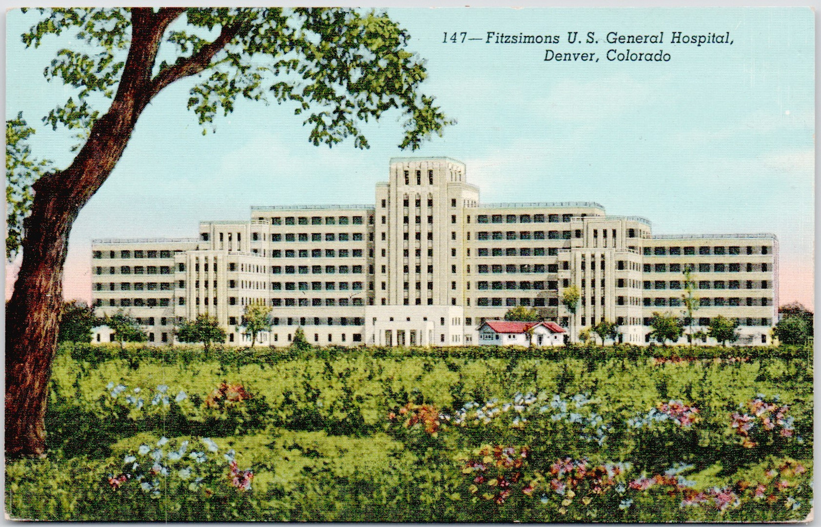Fitzsimons US General Hospital Denver CO Vintage Postcard P-182