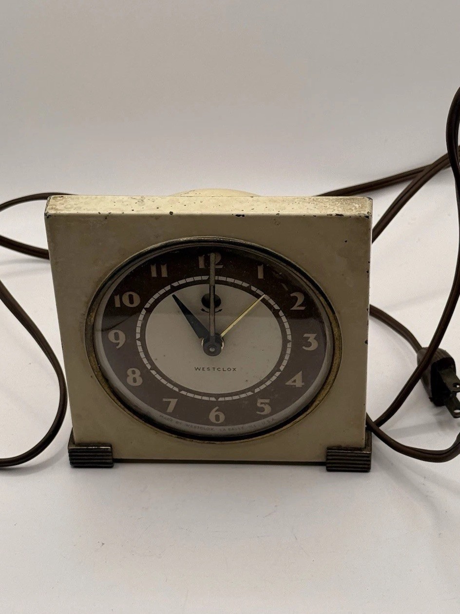 Vintage Westclox Art Deco Country Club Electric Alarm Clock 1937-1938 Working