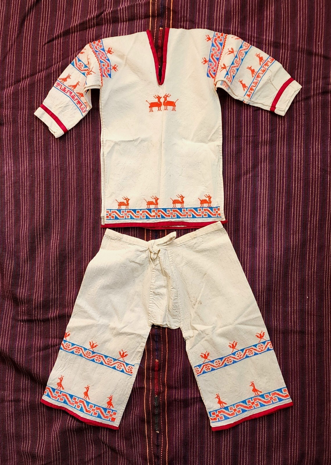 Huichol Indians Vintage Traditional Clothing  Small Child 