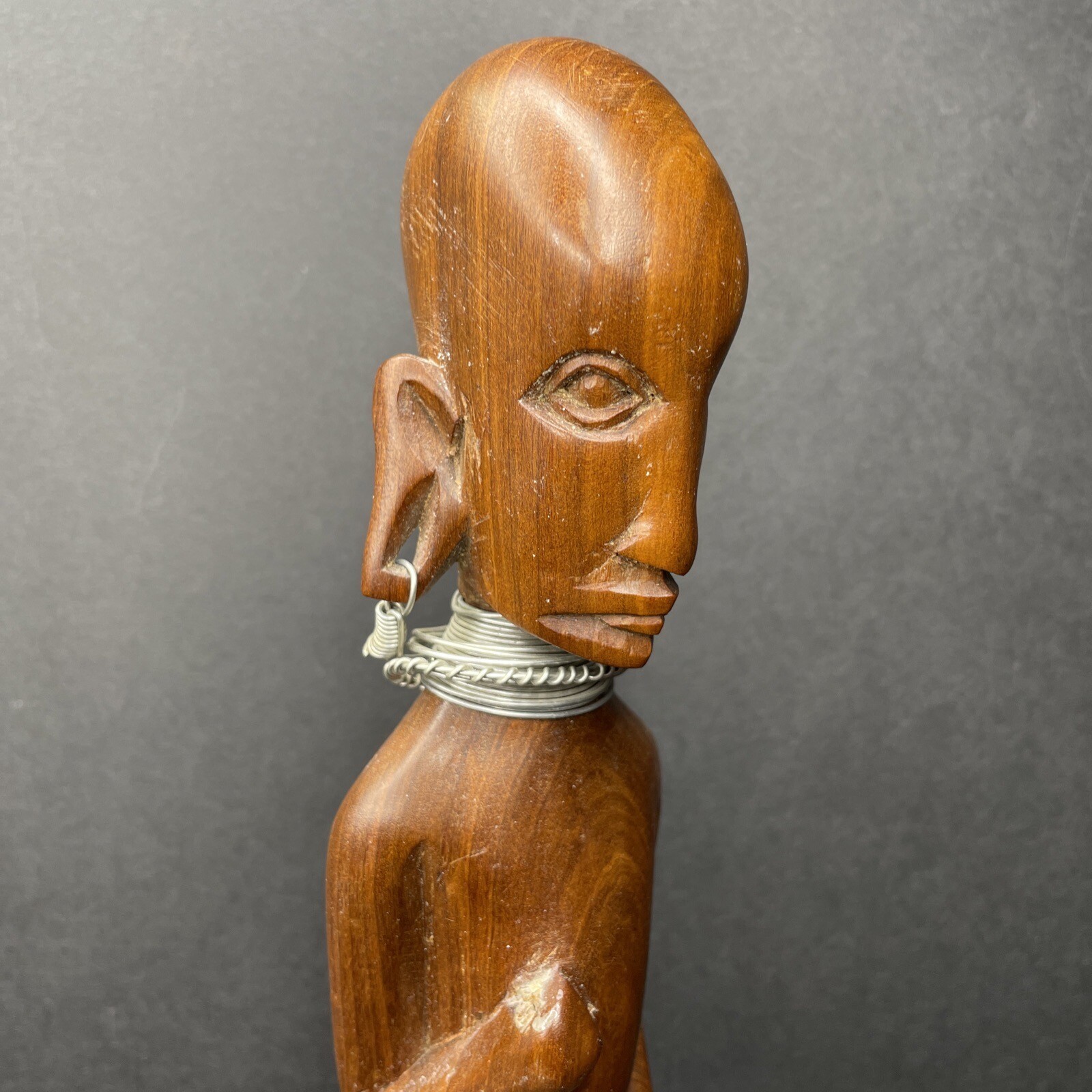 Vintage Ndebele Woman Wood Carving 14\