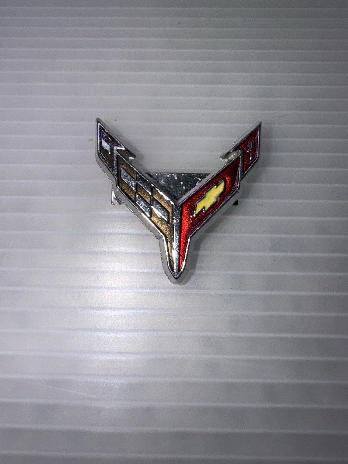 GM Pin Corvette Racing Crossed Flag Chevy Chevrolet Enamel Merch General Motors