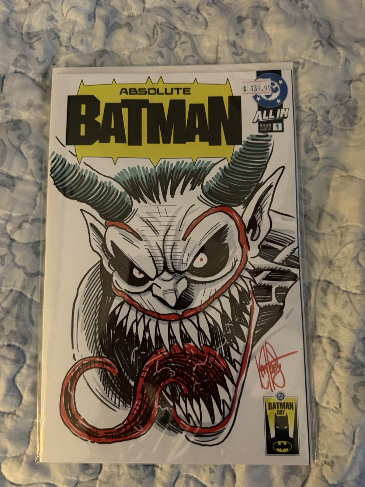DF ABSOLUTE BATMAN #1 BATMAN DAY BLANK VARIANT SIGNED AND REMARKED BY KEN