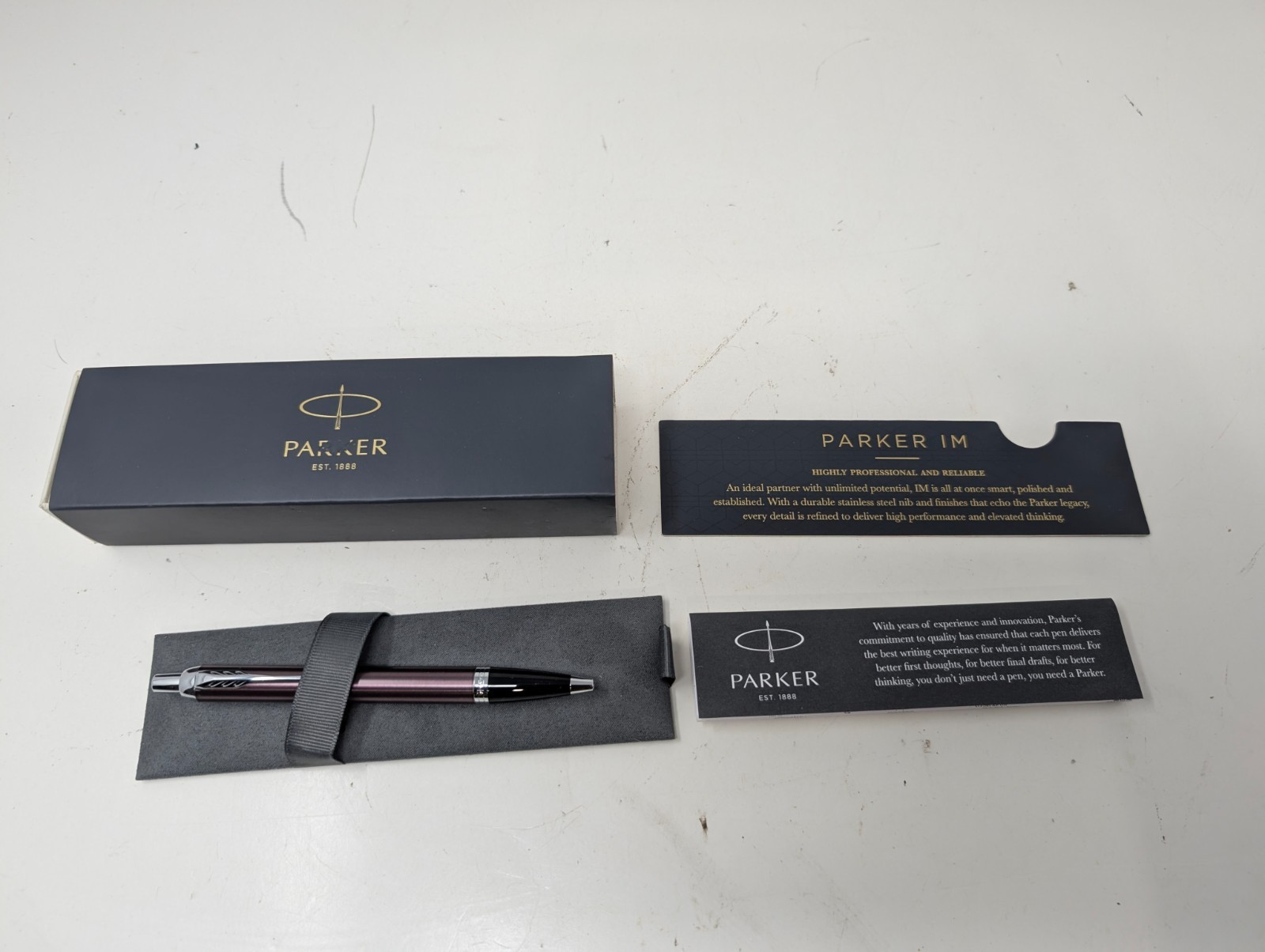 Parker IM Ballpoint Pen Purple Metallic Chrome Trim w/ Box  (67)
