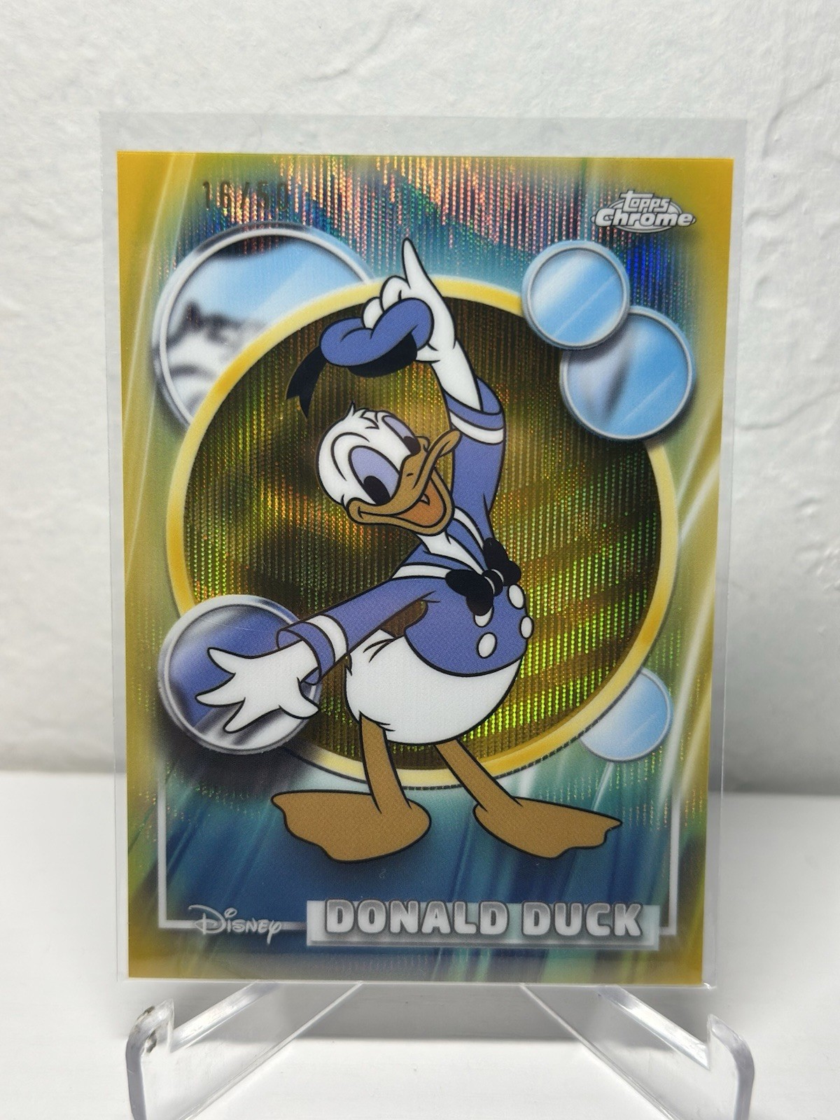 2026 Topps Chrome Disney Donald Duck Gold Wave Refractor /50 #99 SP RARE