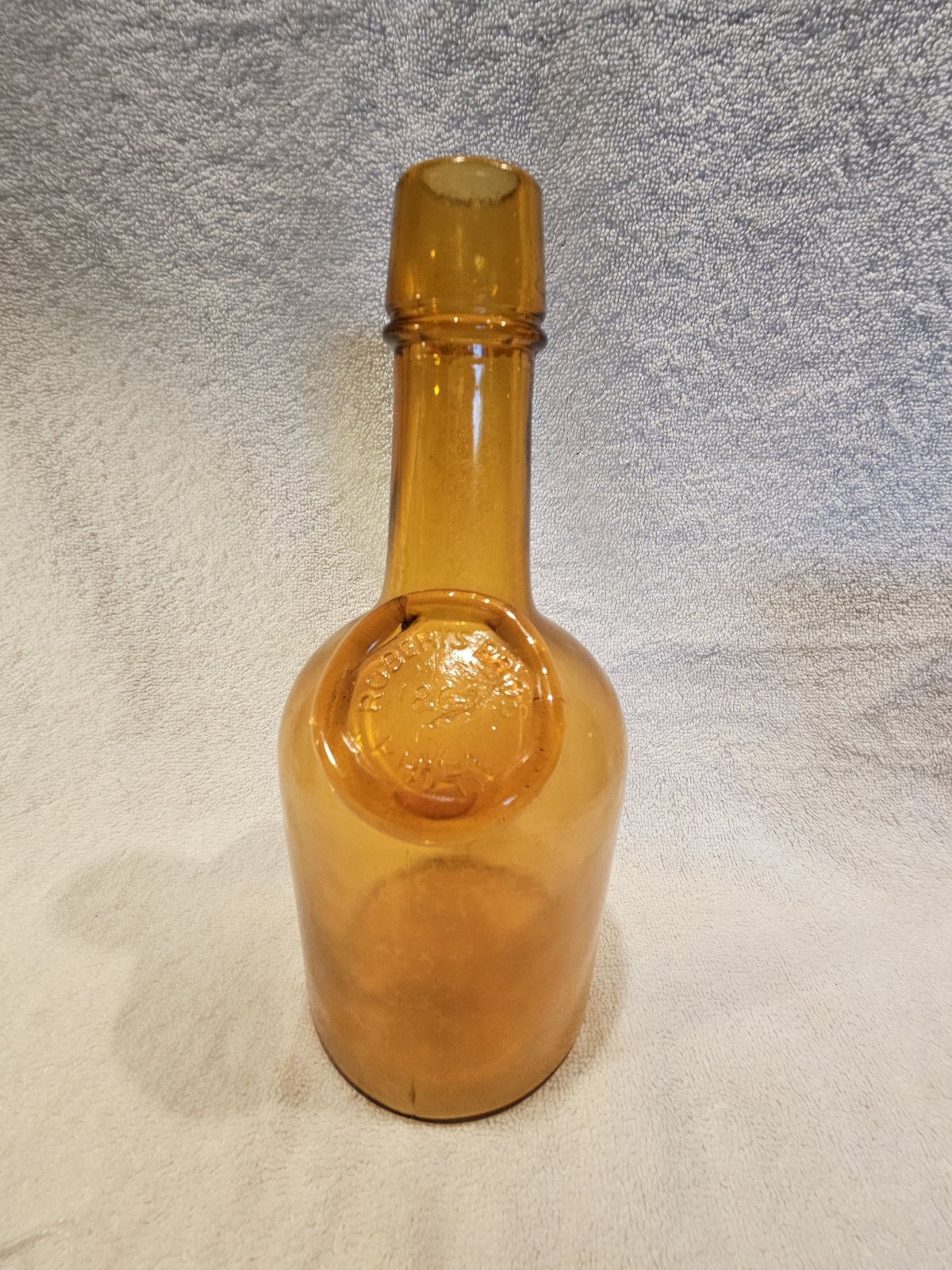 Antique amber Bottle signed Roberts Bros. Phila.  1863