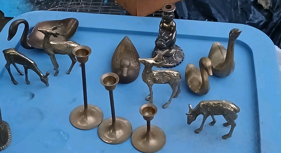 Collection Of Vintage MCM Brass Figures