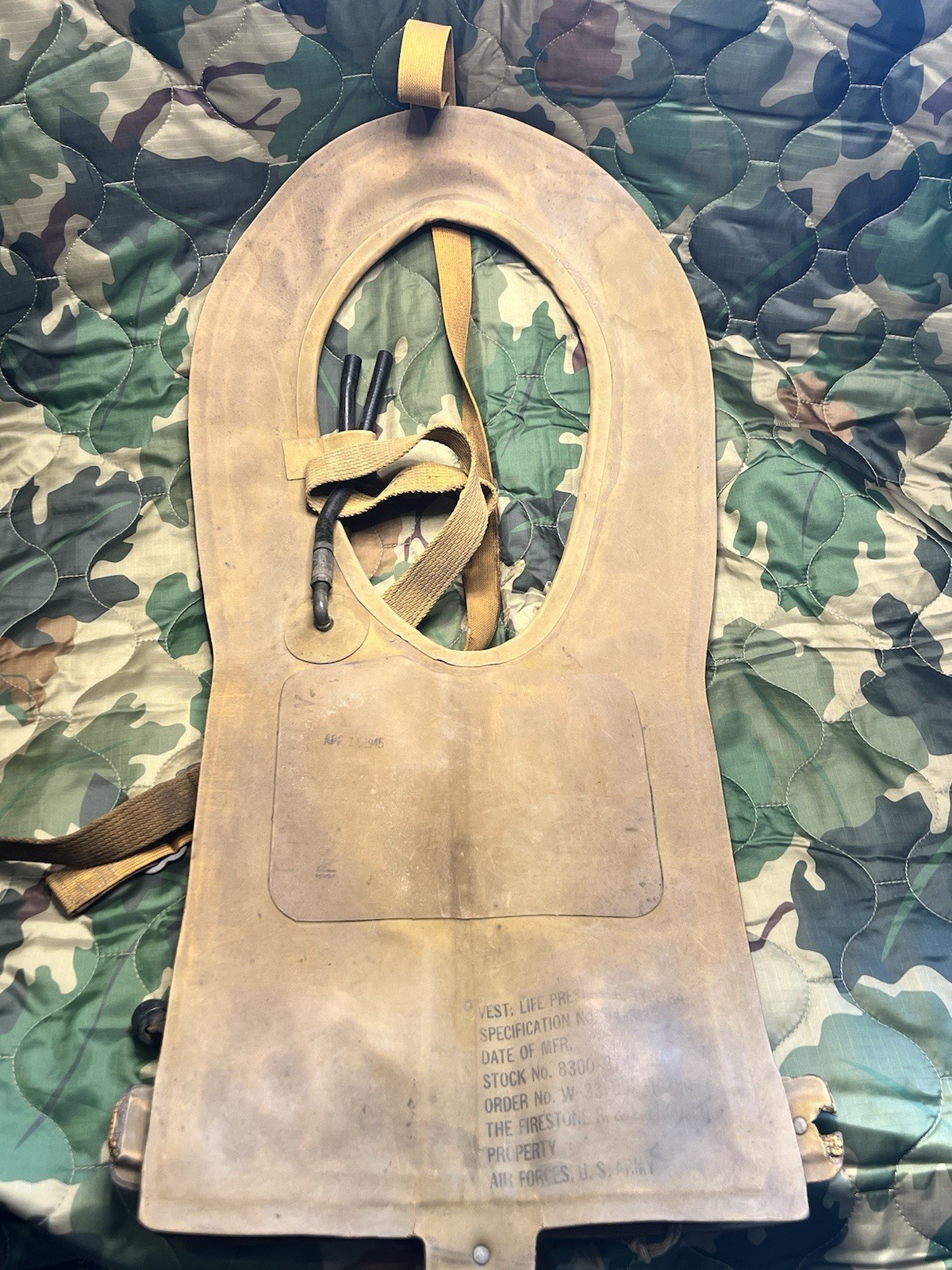 Firestone USAAF WWII Life Preserver Vest Type B-4 Dated Apr 12 1945