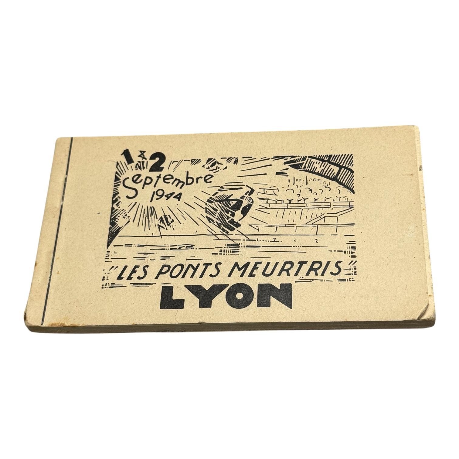 Vintage Lyon France Postcard Booklet Les Ponts Meurtris 1944 WWII Bridges
