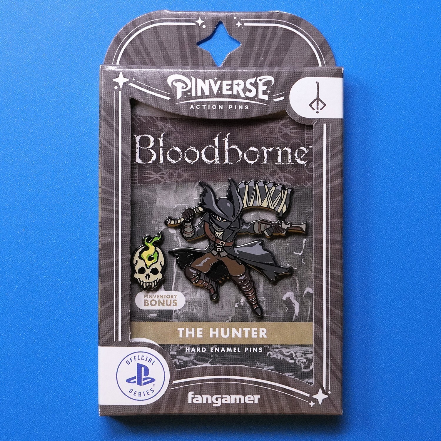 PINVERSE Bloodborne Hunter Enamel Figure Pin Set Pack + Trading Card + Stickers