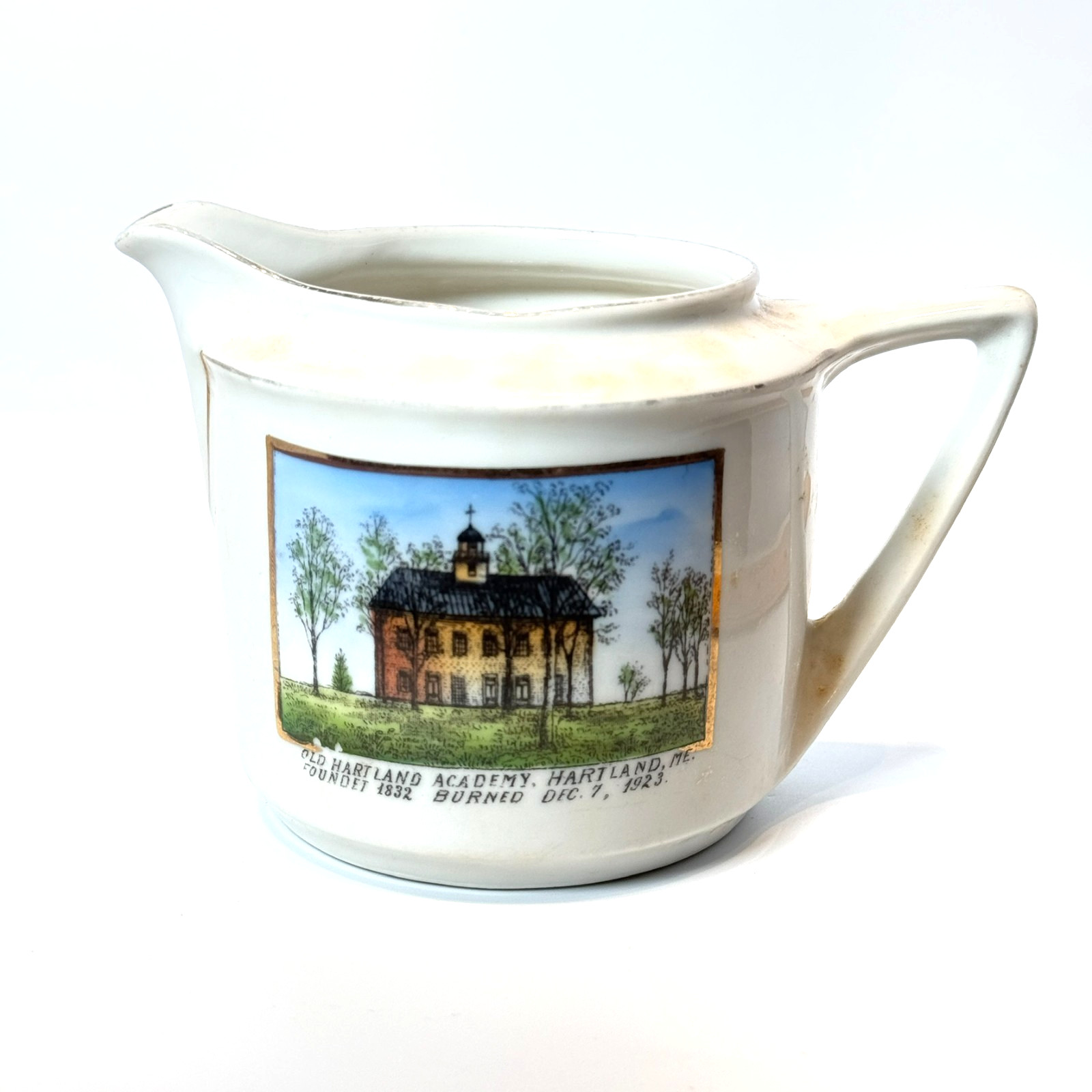 HARTLAND - ACADEMY -  MAINE ME Antique Souvenir China TRINKET CREAMER