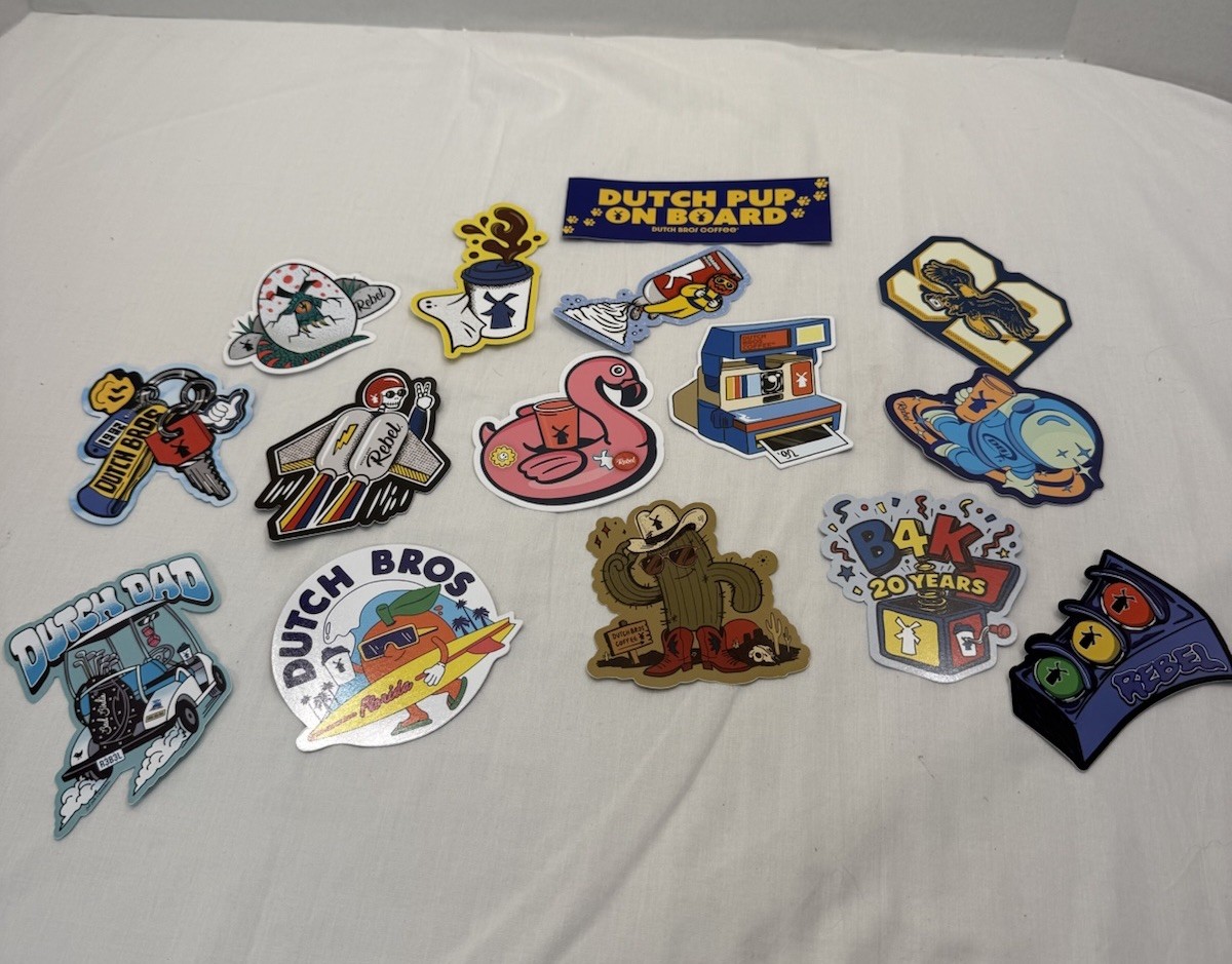Dutch Bros Sticker Lot Of 15 Stickers