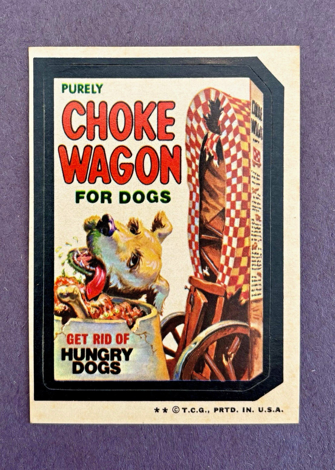 1974 Topps Wacky Packages 4th series CHOKE WAGON sticker
