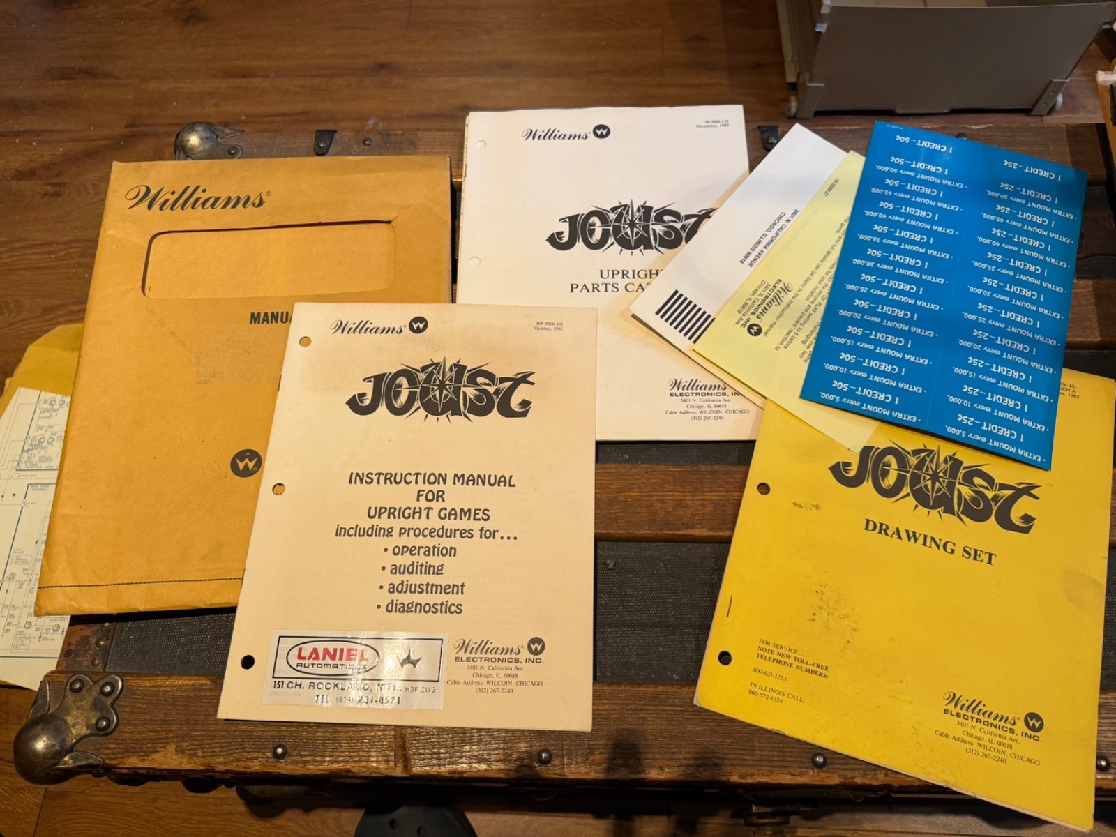 Original Factory Williams Joust Set Vintage Arcade Game Owners Manual & Extra