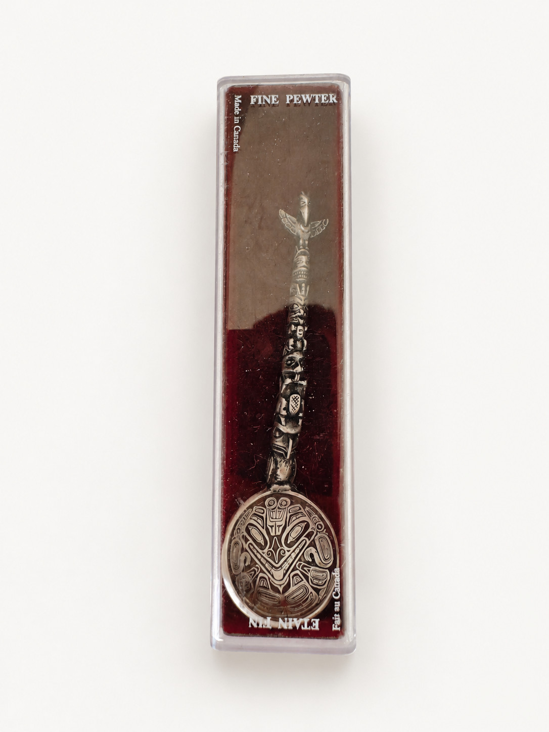 Boma Canada Fine Pewter Totem Pole Souvenir Spoon in Original Display Case