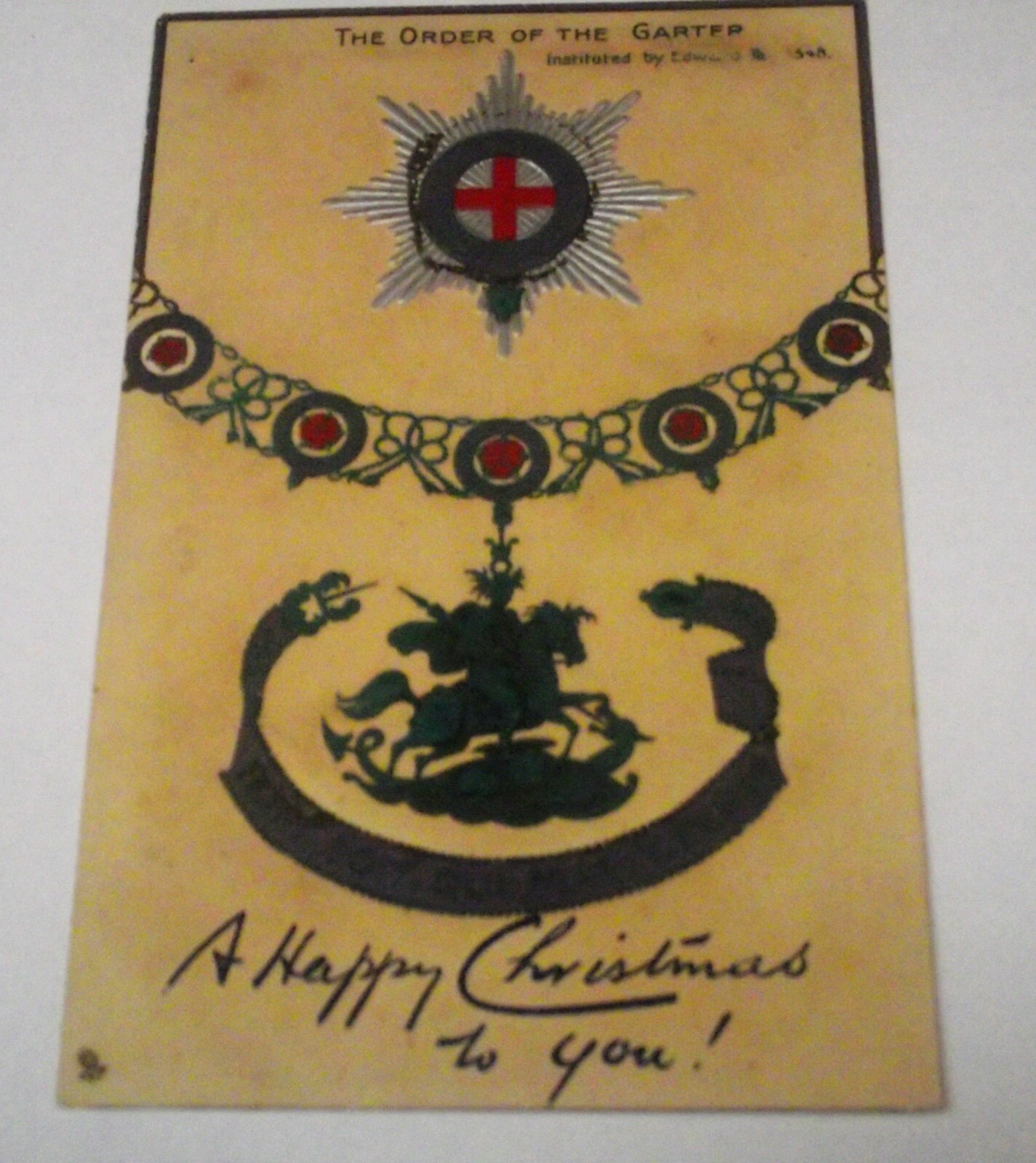 ANTIQUE THE ORDER OF THE GARTER CONNOISSEUR'S OF THE EMPIRE 2558 TUCK'S POSTCARD