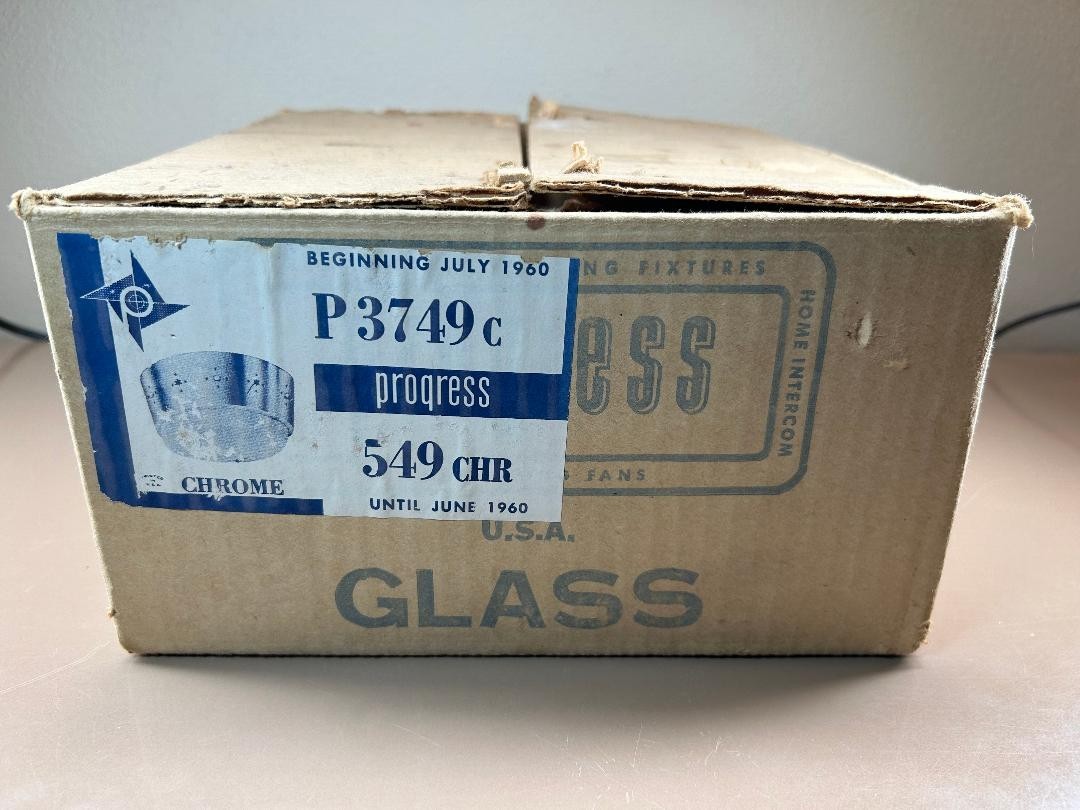 NOS VTG MCM Progress 1960 P3749c  Chrome Starburst Ceiling Light Fixture Works