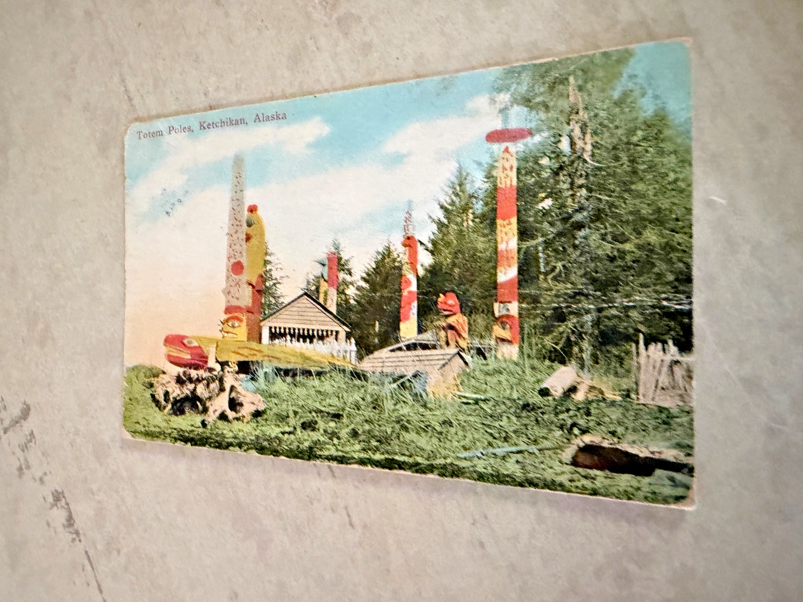Totem Poles Ketchikan Alaska Postcard Posted 1911