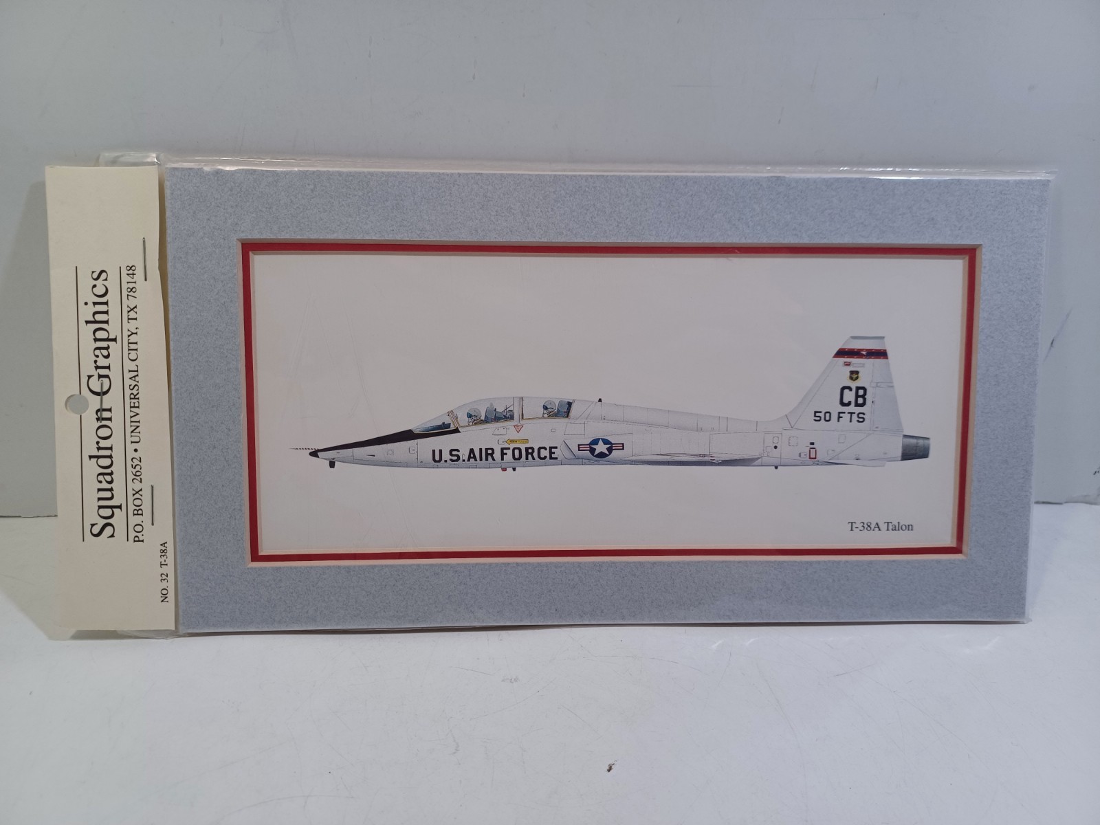 Squadron Graphics T-38A Talon Airplane Matted Print 10.5\