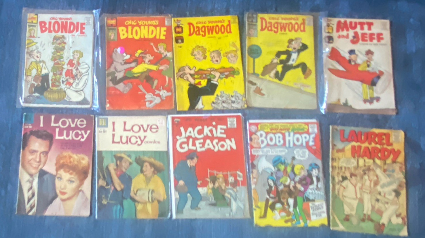 Vintage 10 1950’s-60’s comics Gleason, Mutt & Jeff, Laurel & Hardy Lucy Blondie