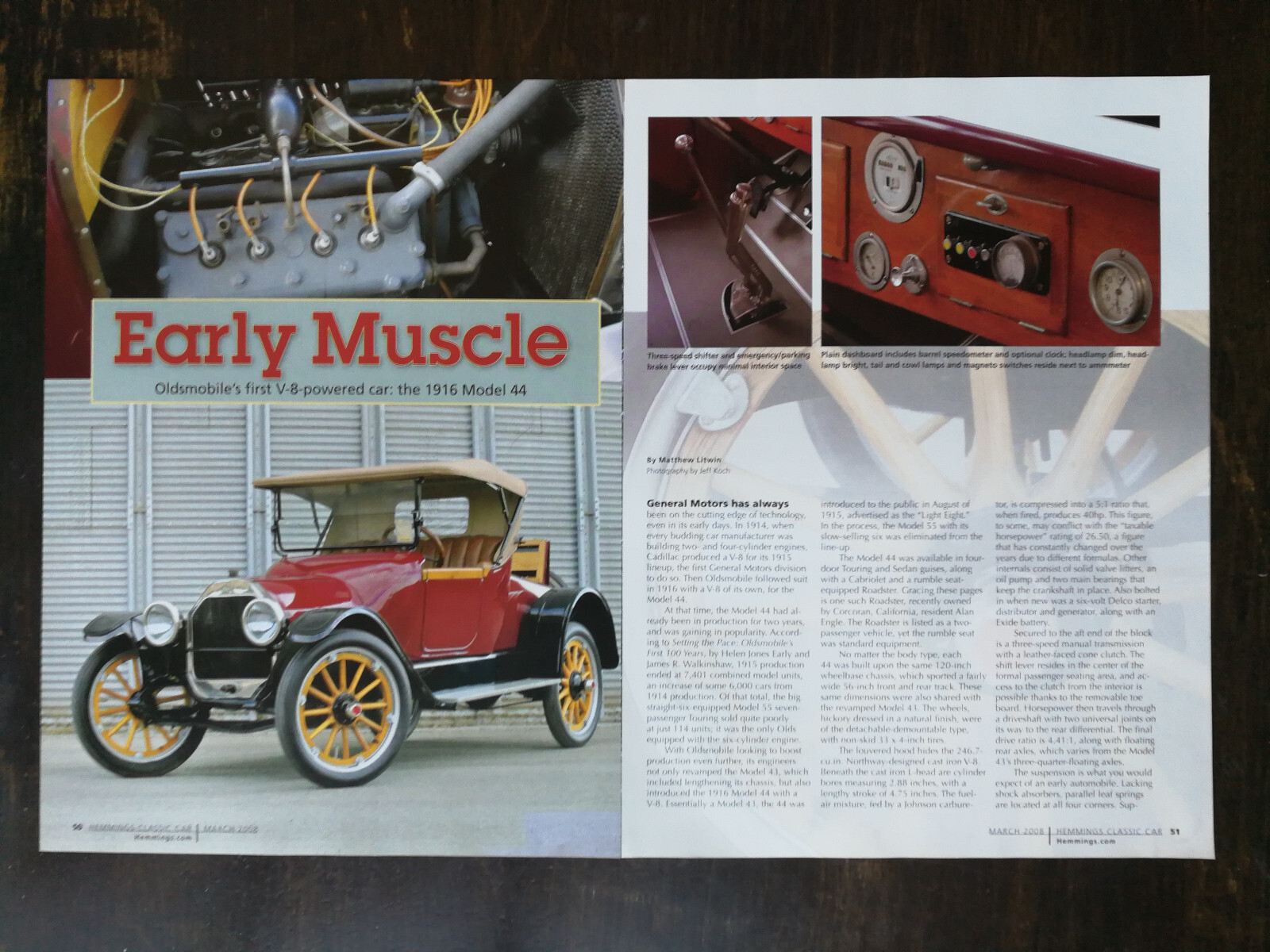 1916 Oldsmobile Model 44 4-Page Original Color Article 823