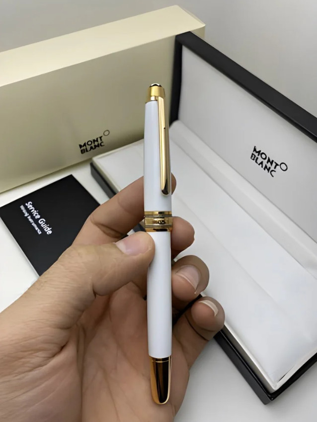 Montblanc White Gold Rollerball Pen Authentic New In Box Luxury Executive Gift