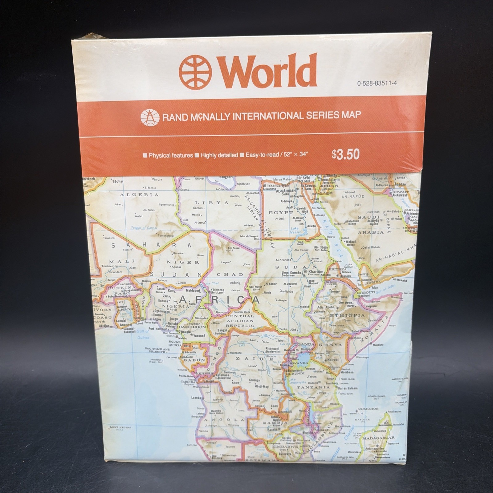 Vintage Rand McNally World Wall Map 52x34 International Series Factory Sealed