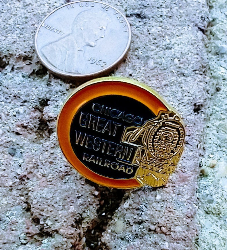 Chicago Great Western Railway Hat Pin Tie Tack Lapel CGW Railroad Train