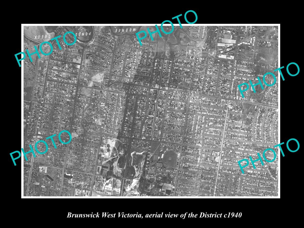 Melbourne Victoria Aerial View Brunswick West c1940 Old Large Historic Photo