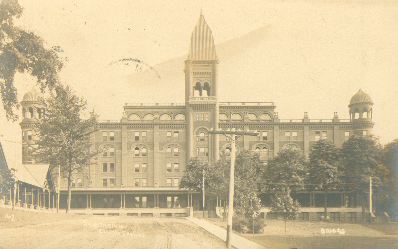 Sanitarium, Clifton Springs, New York RPPC Postcard Antique 1909 Real Photo  N