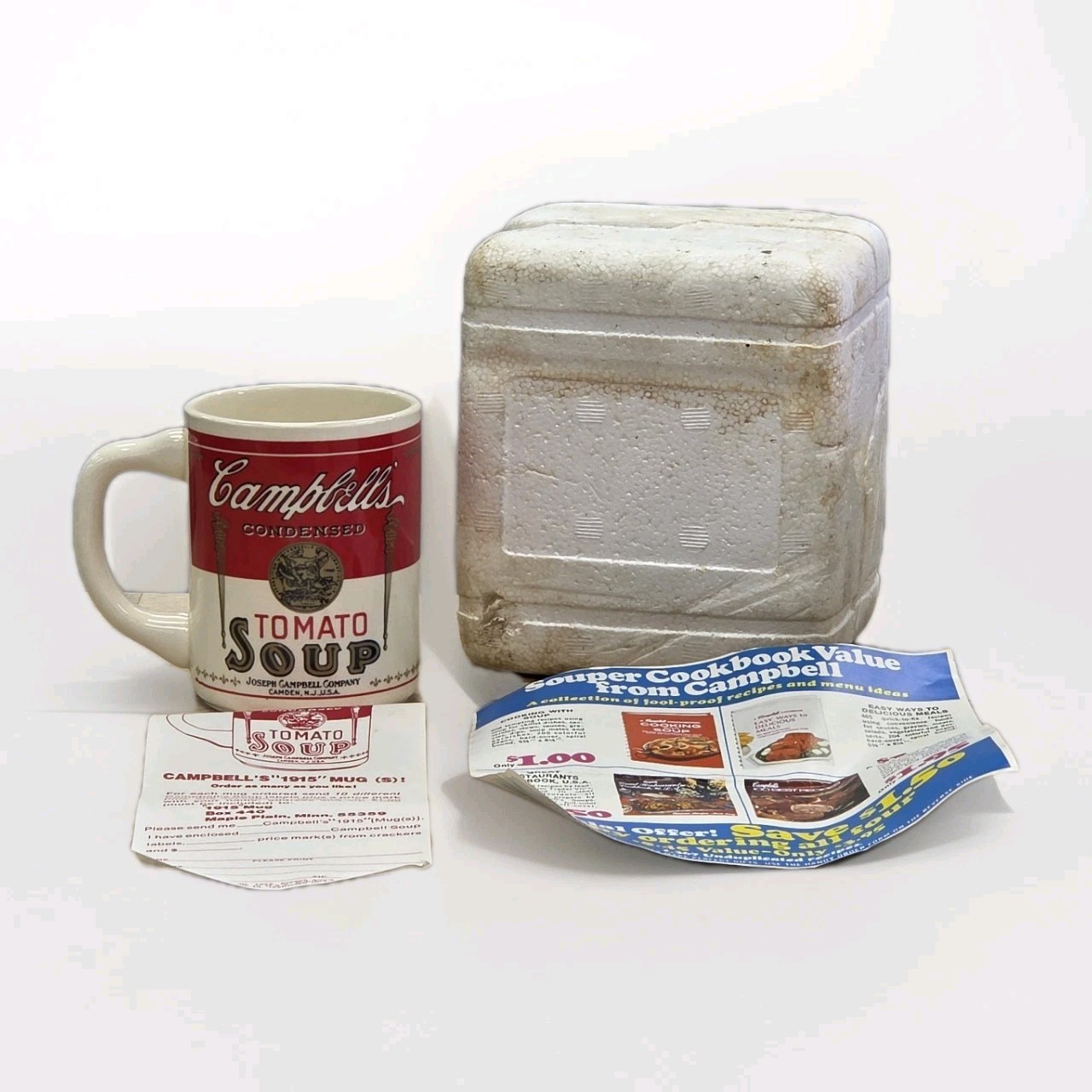 CAMPBELL'S Tomato Soup 8 Oz CERAMIC Coffee Mug USA SET OF 4 VTG