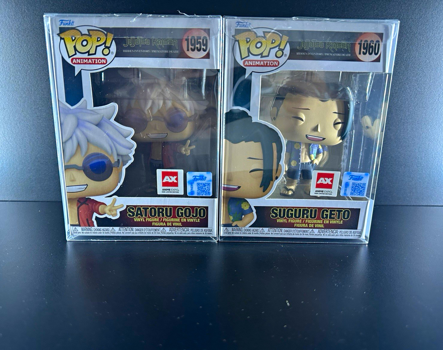 Funko Pop Animation Jujutsu Kaisen Gojo #1959 & Geto #1960 Anime Expo